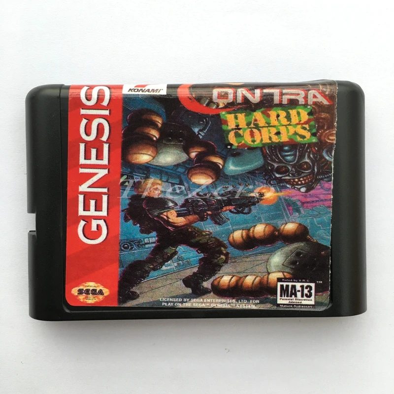 Contra жесткий корпус ЕС/японский оболочка для 16 бит карточная игра Genesis Системы Sega