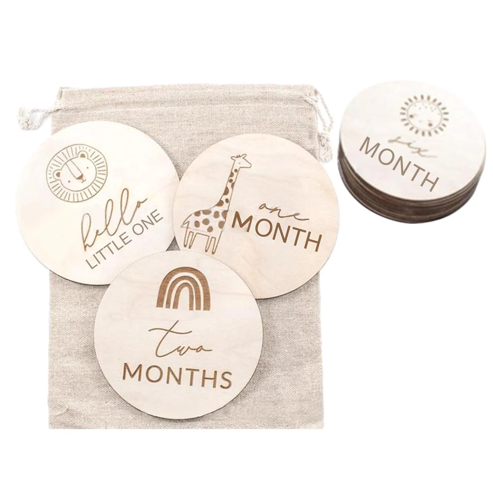 

Горячая Распродажа Детские ежемесячные этапные диски, деревянные детские маркеры с гравировкой, деревянные ежемесячные таблички, набор из ...