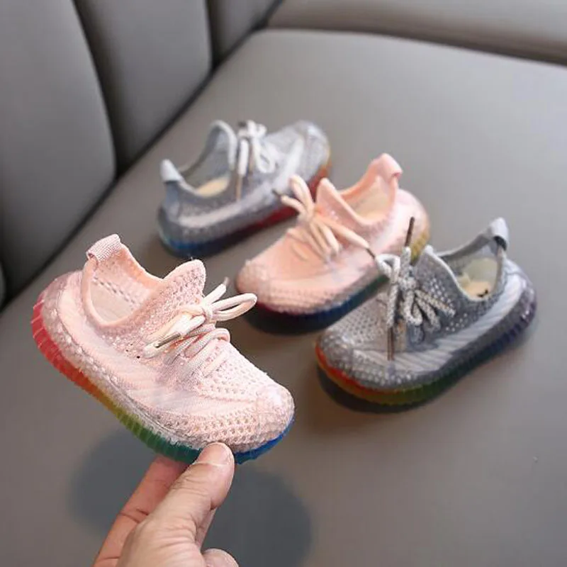 

Spring Autumn Baby Shoes Boy Girl Breathable Knitting Mesh Fashion Soft Comfortable Child Shoes Chaussures 0-6Year Baby Shoes