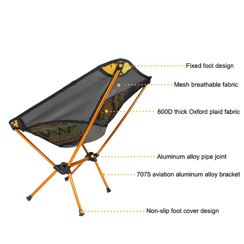 Уличный складной стул Moon Chair рыболовное кресло режиссера из алюминиевого сплава