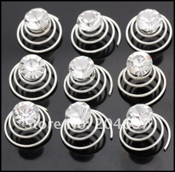 

Feelgood 120pcs 8mm Single Crystal Rhinestone Hair Twists Spins Pins Hairpins Wedding Bridal Hair Accessories Wholesale