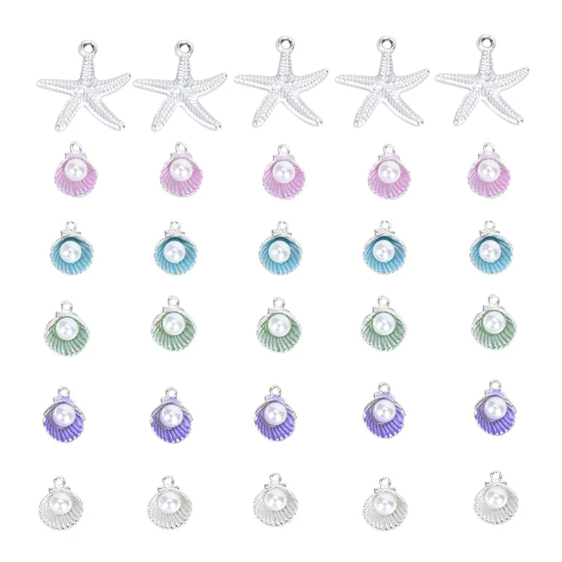 10 шт./компл. жемчужные подвески в виде морской звезды эмалированные Подвески DIY