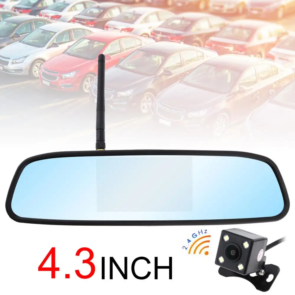 4 3 дюйма 12 В Универсальный TFT ЖК дисплей зеркало заднего вида монитор +