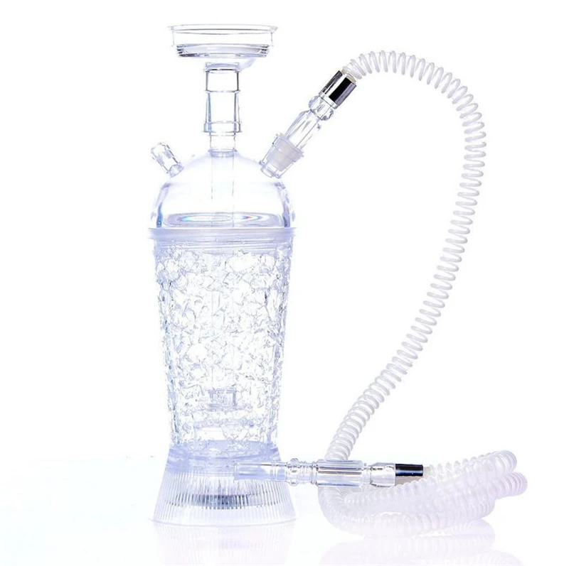 Led 5 цветная акриловая трубка кальян наргиле Completo Chicha кальян арабский кальян набор кальян водяные аксессуары бар домашние Вечерние - Цвет: Белый