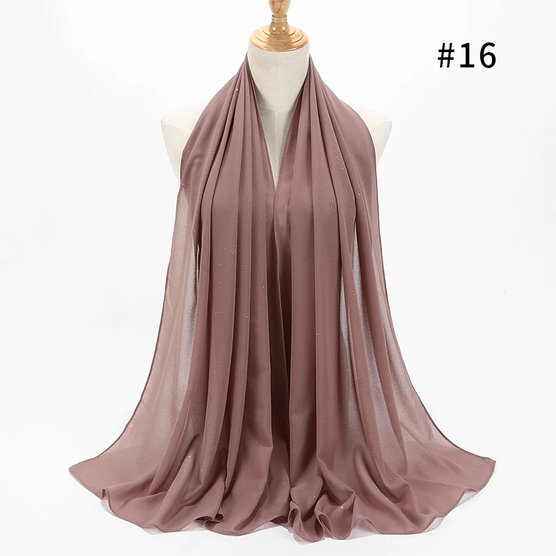 Шифоновые шарфы с блестками из пузырьков 2020 шали хиджаб Женская длинная повязка