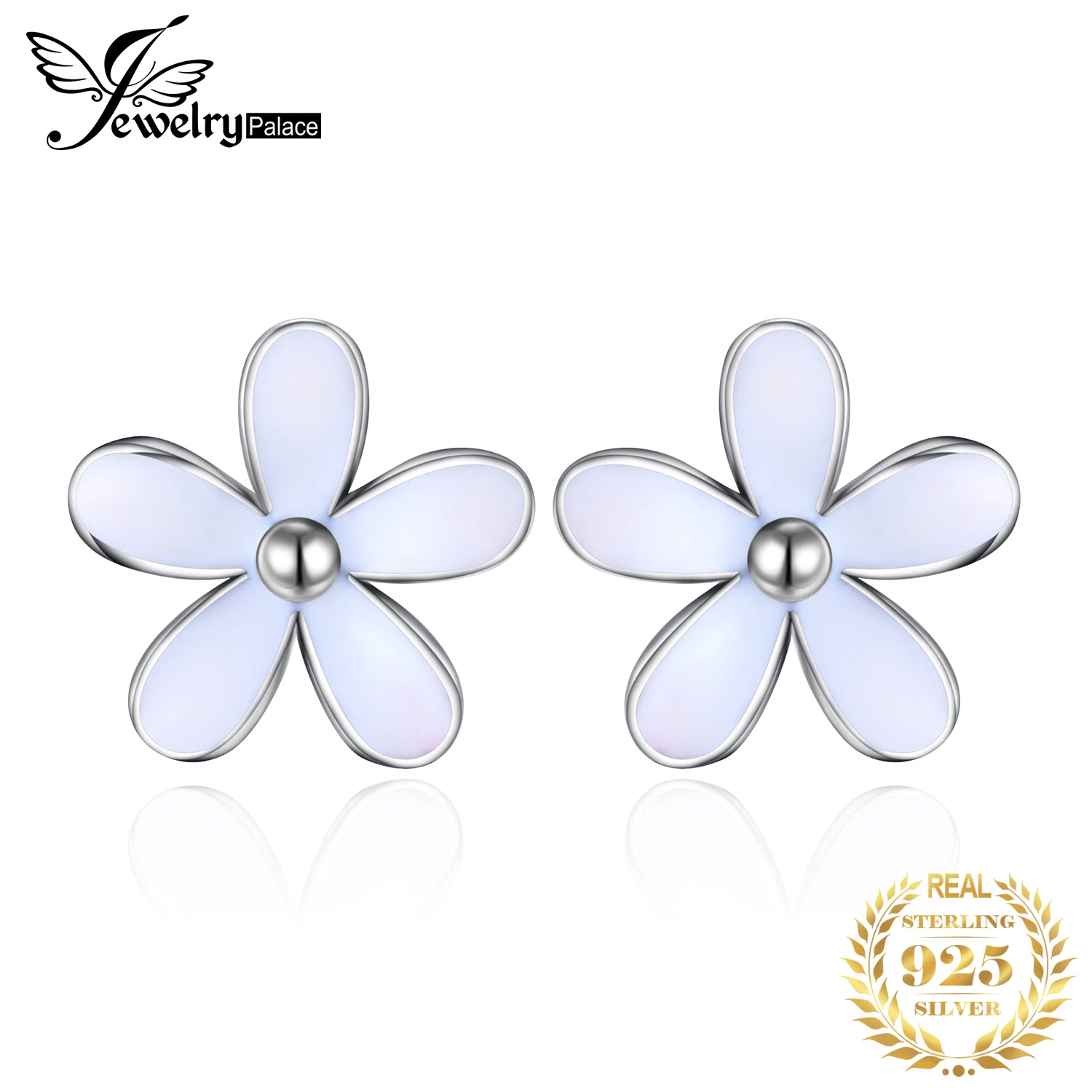 Jewelrypalace 925 стерлингов Серебряные серьги гвоздики прекрасный цветок ромашки