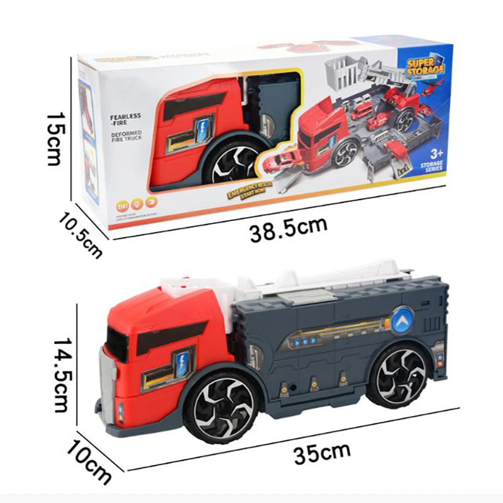 

Children Puzzle Toys Deformation Fire Engineering Vehicle Storage Parking Lot Parent-Child Interaction Inertia Vehicle Model Kit