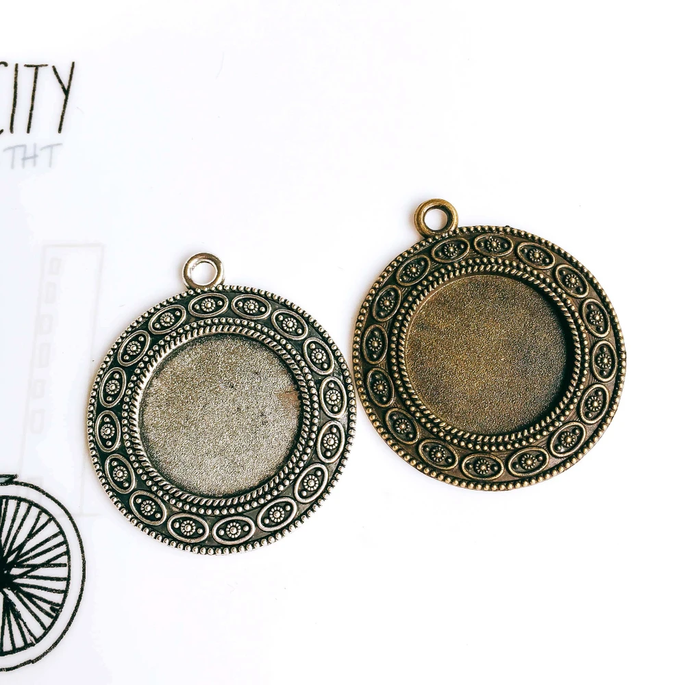 Античный бронзовый серебристый цвет 20 мм стеклянные заготовки под кабошон