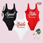 Женский слитный купальник, женский купальный костюм, монокини, свадебвечерние ничный подарок для невесты, Свадебная вечеринка