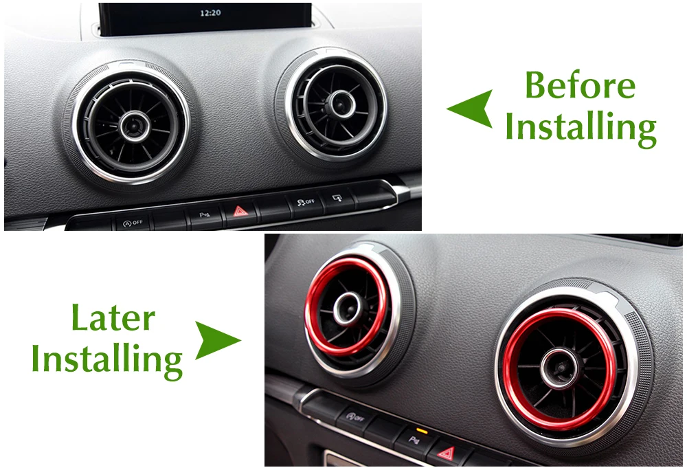 4 шт алюминиевый сплав Вентиляционное кольцо крышка наклейки для Audi A3 8V S3 2014 2019