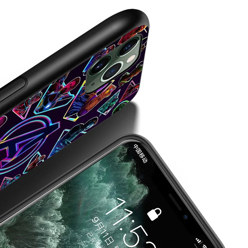 

Marvel Avengers A Logo For Apple iPhone 12 11 XS Pro Max Mini XR X 8 7 6 6S Plus 5 5S SE Soft TPU Silicone Black Phone Case