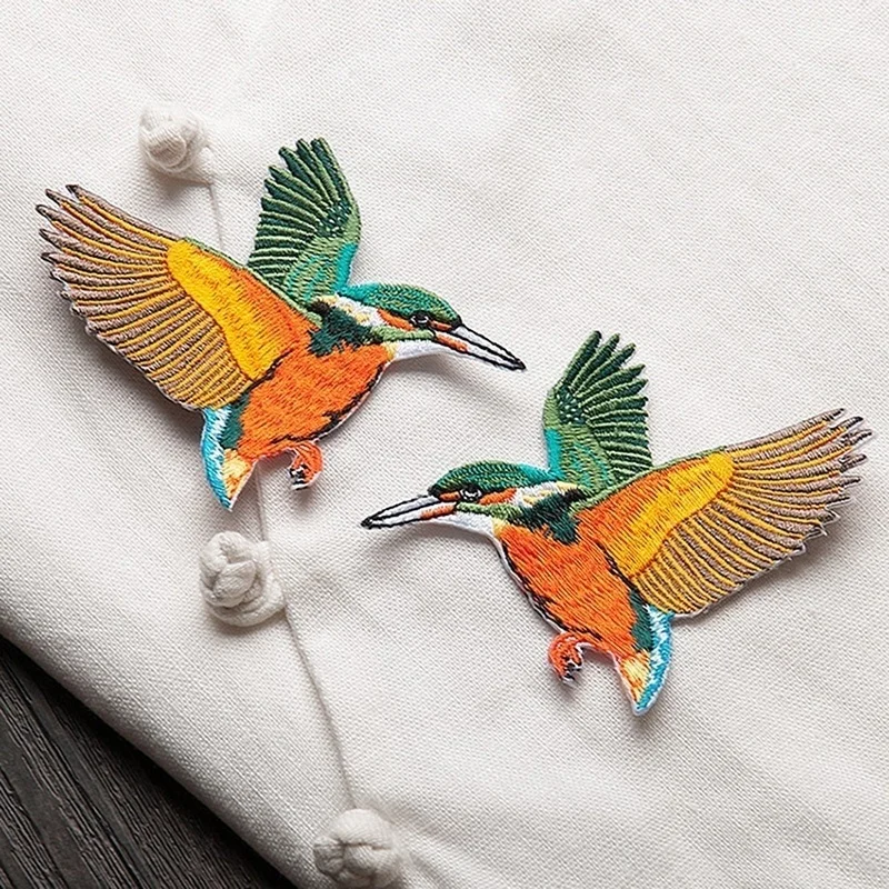 

1 Pair Bird Patches Iron On clothing T shirt Women Fashion Tops Shirt Girl Patch Clothes