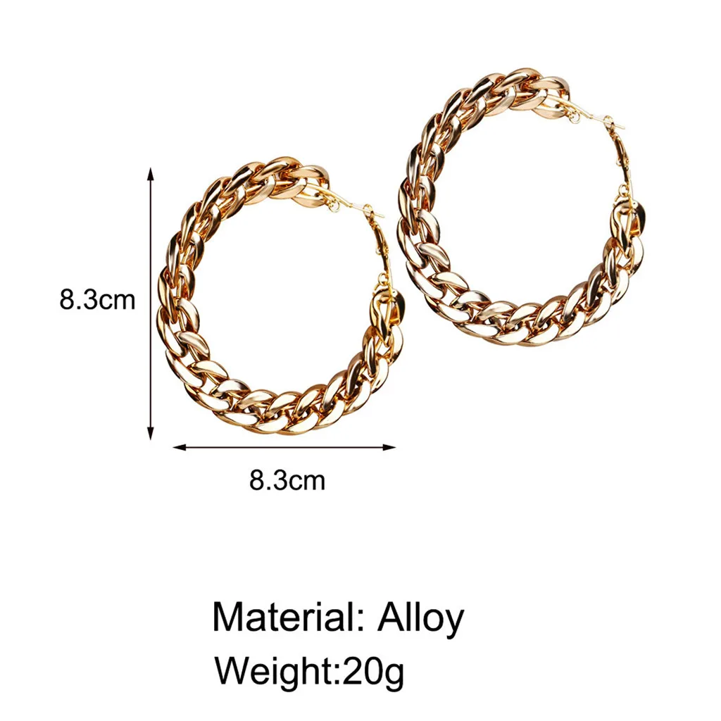 

Hyperbole Beaded Hoop Earrings Newest Gold/Silver Color Round Circle Ear Earrings Stainless Steel Accessories aretes Gift