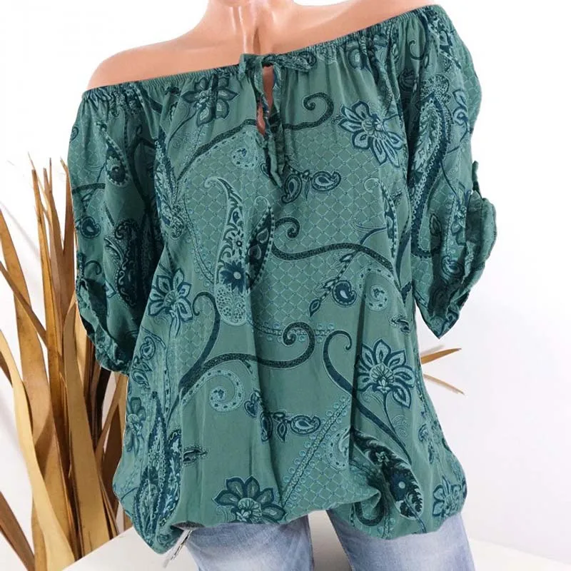 Bohemia Ethnic Kimono Women Tee Floral Pattern Print Deep V-Neck Lacing Up Tied Bow Bat Sleeve Cardigan Short Tops |
