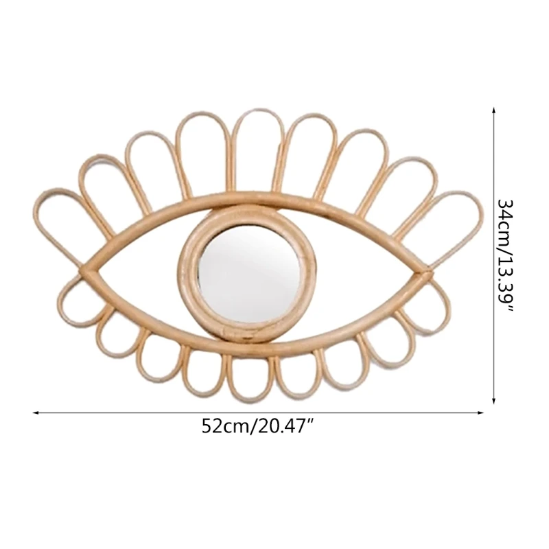 

Rattan Innovative Eye Makeup Mirror Dressing Wall Hanging Mirrors Photo Prop