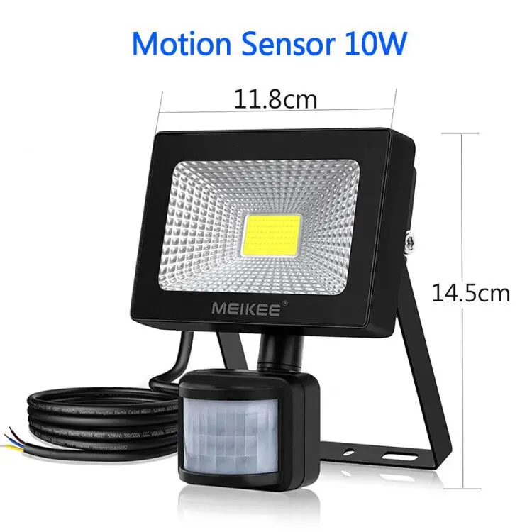 Motion Sensor 10W Движения Сенсор Светодиодный прожектор светильник мощностью 10 Вт, 20 Вт, 30 Вт, 50 Вт Водонепроницаемый AC110V 220V Светодиодный прожектор светильник отражатель лампы проектора на открытом воздухе точечный светильник - Испускаемый цвет: Motion Sensor 10W