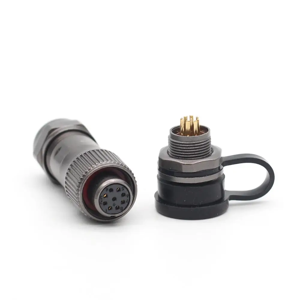 WEIPU ST12 9-контактный металлический водонепроницаемый Промышленный разъем с задней