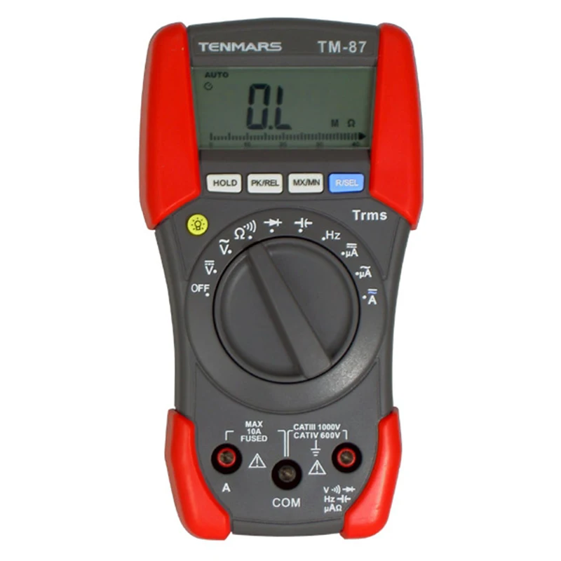 

TENMARS TM-87 Digital Multimeter Diode,Duty Cycle, Resistance,LCD Backlit Display, with Maximum Reading of 3999.