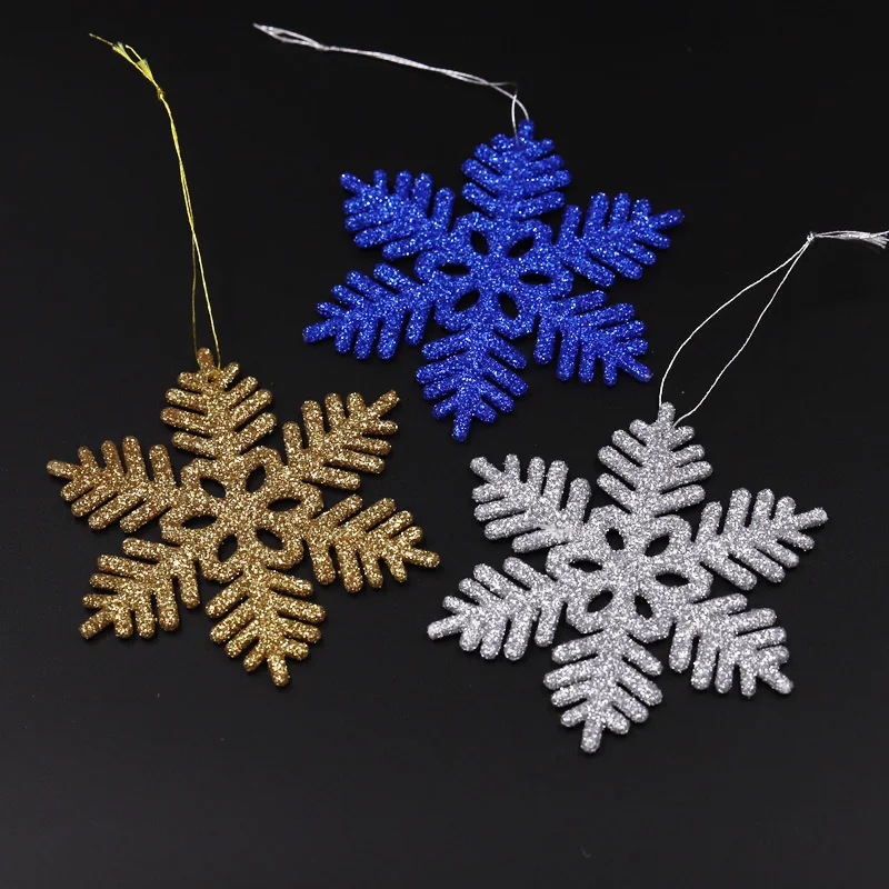 

Christmas New Year Decoration Snowflakes Pendant Christmas Tree Hanging Accessories Glitter Snowflakes