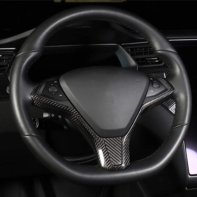 

Steering Wheel Trim Cover for Tesla Model S X Accessories Real Carbon Fiber Car Inner Steering Wheel Frame Decorative