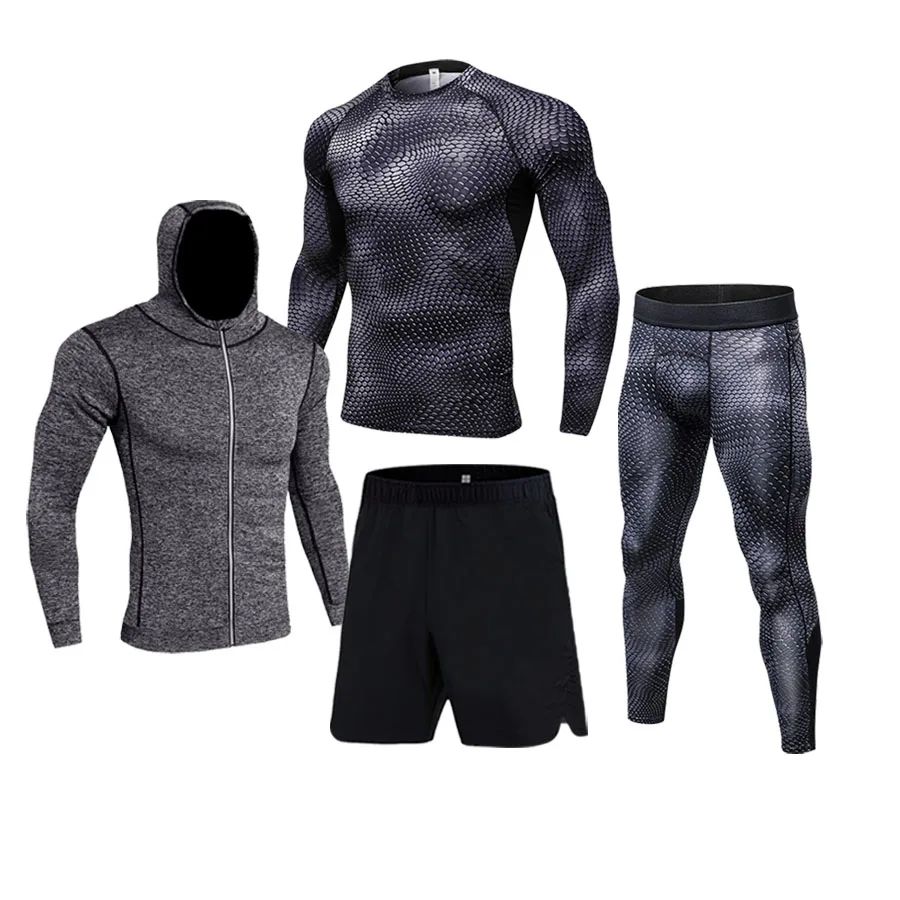

2021 Men's Autumn And Winter Fitness Suit Compression Rash Training Pants High-Quality Sports Underwear Outdoor Cycling Clothes