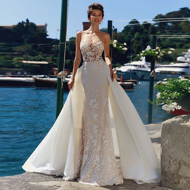 

Luxury Wedding Dress Elegant Multi-layer Lotus Leaf Yarn V-neck Beading Wedding Gowns Crystal Lace Up White Vestido De Noiva