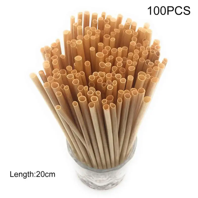 

100PCS A+ Natural Wheat Straw 100% biodegradable Straws Environmentally Friendly Portable Drinking Straw Bar Kitchen Accessories
