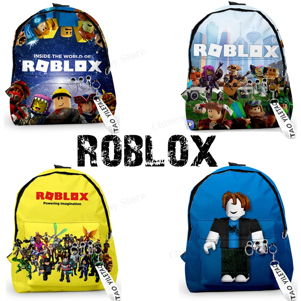 Рюкзаки Roblox унисекс маленькие сумки из ткани Оксфорд с объемным рисунком роботов