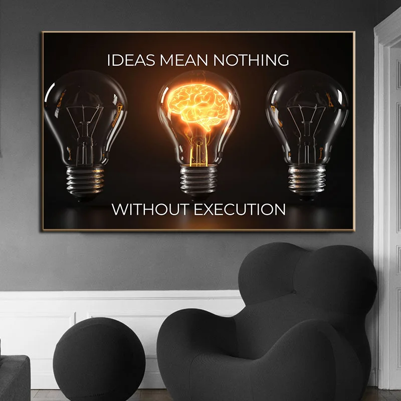 

Abstract Motivational Quote Ideas Mean Nothing Canvas Painting Wall Art Posters and Prints Pictures in Livingroom Home Decor