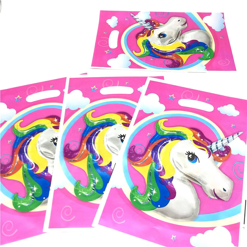 

80Pcs/50Pcs Pink Unicorn Disposable Tableware Sets Cups Plates Napkin Gift Bag Baby Shower Kids Birthday Decorations Supplies