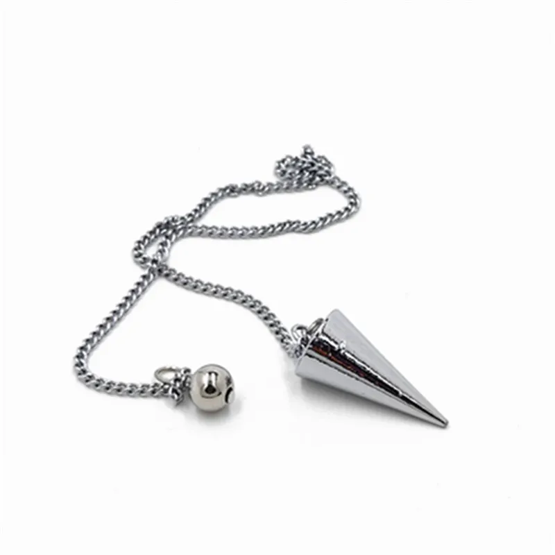 pendulums for dowsing pendule de reiki pendant Healing Pyramid spiritual pendulum for dowsing Copper meatl Charms Chakra Amulet - Окраска металла: 2.3cm chrom