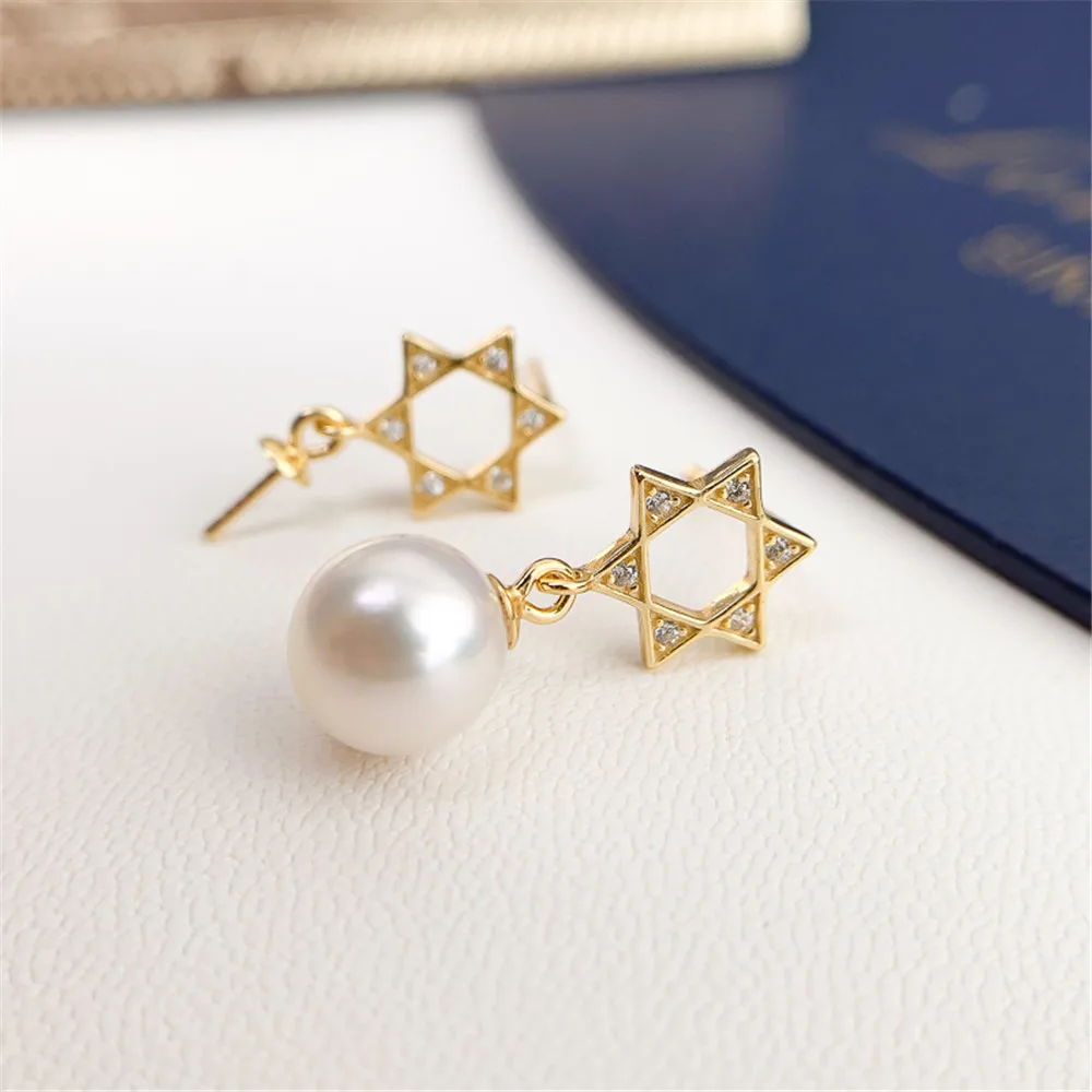 

925 Sterling Silver Plating Earrings Pearl Earrings Accessories Findings Earrings Jewelry Parts Fittings Mountings DIY Girl Gift