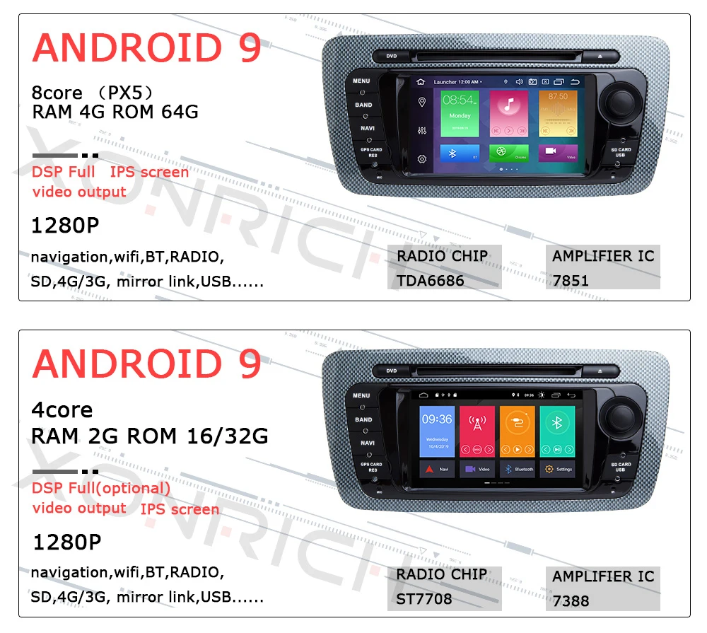 Ips DSP 64 Гб 2 Din Android 9 автомобильный радиоприемник мультимедиа для Seat Ibiza 6J MK4 SportCoupe Ecomotive Cupra 2009-2013 навигатор с GPS, DVD