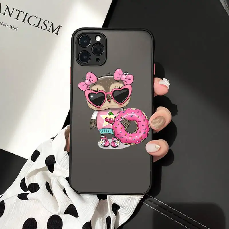 

Owl cute cartoon pattern high quality Phone Cases matte transparent For iphone 7 8 11 12 plus mini x xs xr pro max cover