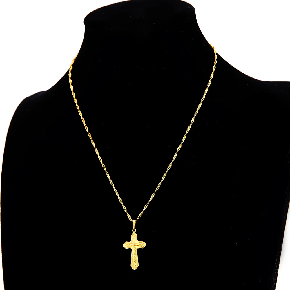 Ethlyn Jesus Золотая подвеска в виде Креста для ожерелья мужчин цепочка ожерелье