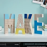 make letters solid wood home decoration creative printing room decor art craft desktop bookcase accesories