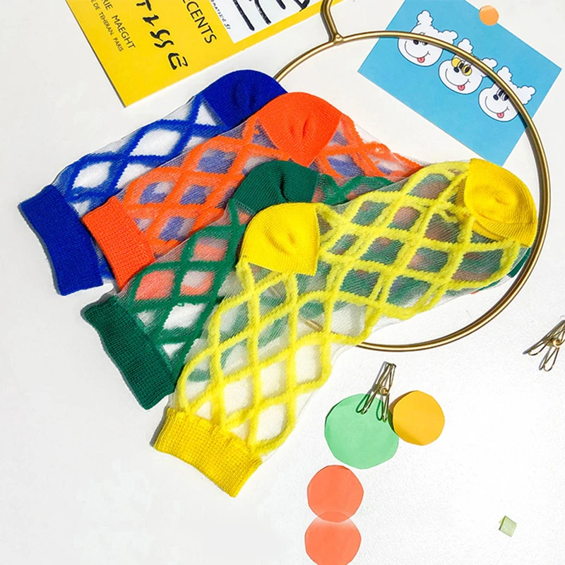 Летние носки для детей 1 8 лет дышащие хлопковые унисекс в сеточку мальчиков и