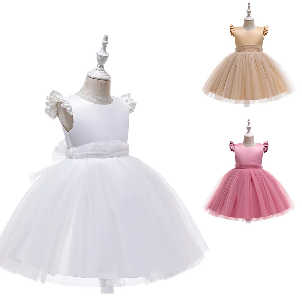 

Summer Mesh Girls Dress Formal Evening Wedding Gown Tutu Princess Dress Flower Girls Children Clothing Kids Party Girl clothes