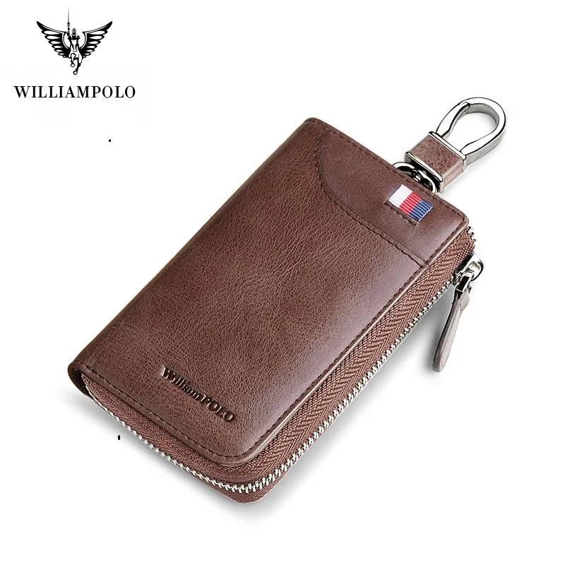 Чехол для ключей WilliamPolo мужской из воловьей кожи многофункциональный