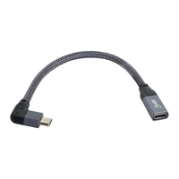 left right angled usb c usb 3 1 type c male to female extension data cable with sleeve for laptop