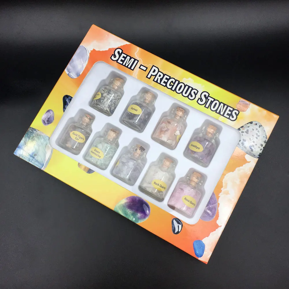 9 шт./компл. мини бутылочки из камней Натуральный Полудрагоценный кристалл