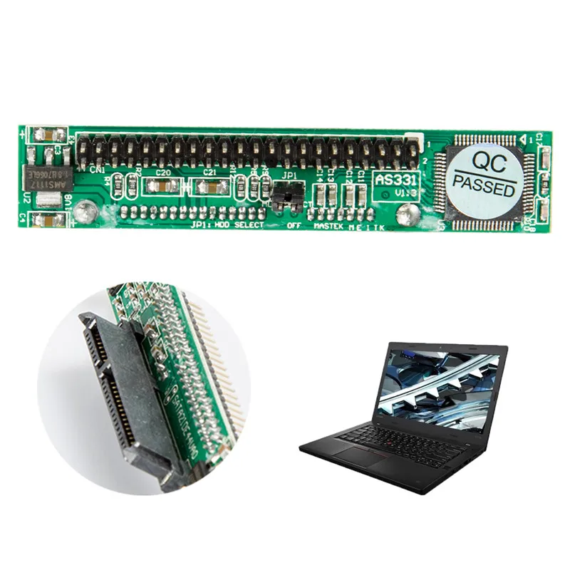 

7+15 Pin Hard Drive Laptop Female to 44Pin 2.5" IDE Male HDD SDD SATA Adapter Converter SATA Female to 2.5" IDE Male Adapter