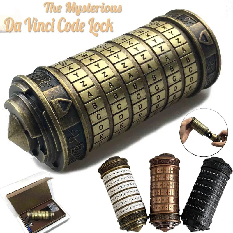 Cerrojo de metal cr&iacute;ptico del C&oacute;digo da Vinci para adultos, Juguetes, regalos de boda, regalo del D&iacute;a de San Valent&iacute;n, contrase&ntilde;a de palabras, sala de escape, accesorios-0