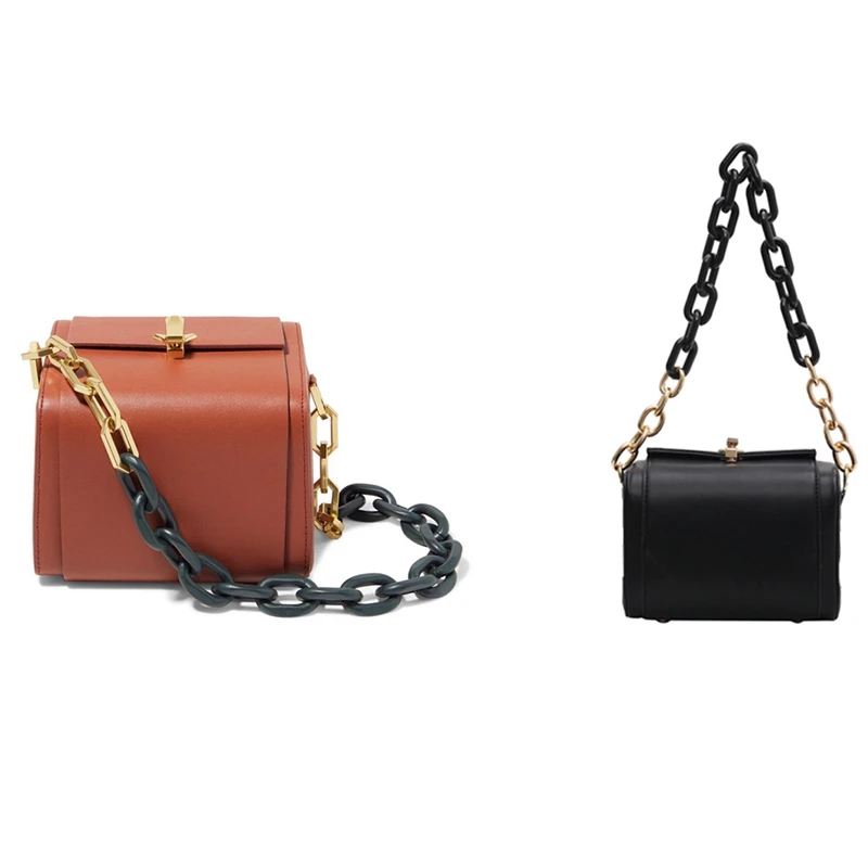 

PU Leather Crossbody Bags For Women 2021,Box Shaped Mini Chain Purses