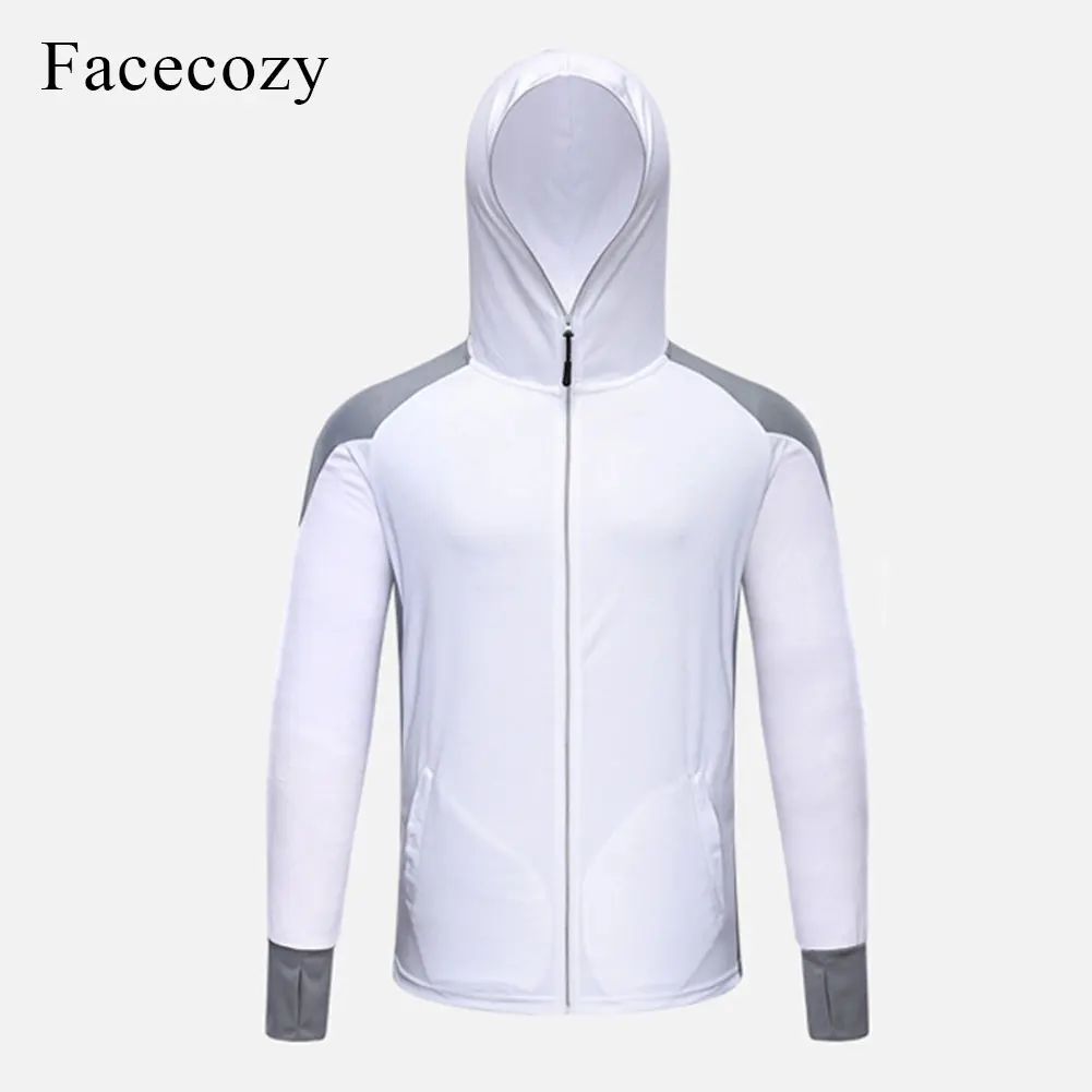 Мужская Солнцезащитная рыболовная куртка Facecozy дышащие куртки с капюшоном летние