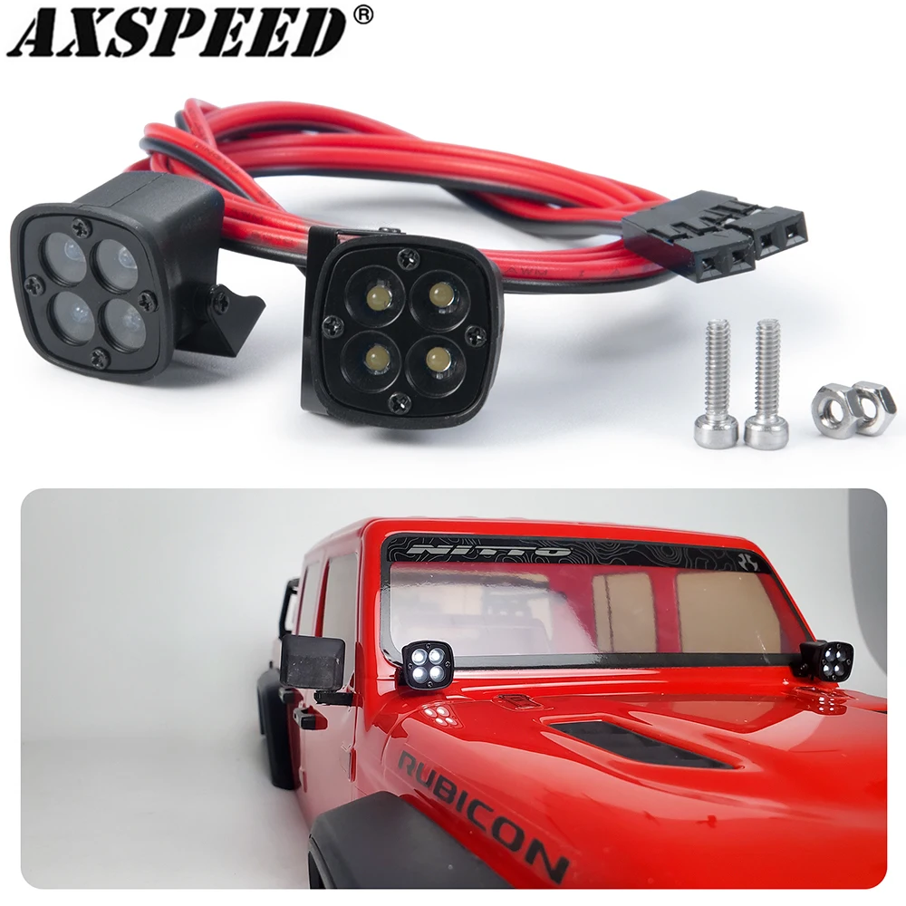 

AXSPEED RC Car LED Roof Lights Headlights Round Spotlight for 1/10 RC Crawler Axial SCX10 II 90046 Traxxas TRX4 TRX6 Redcat Gen8