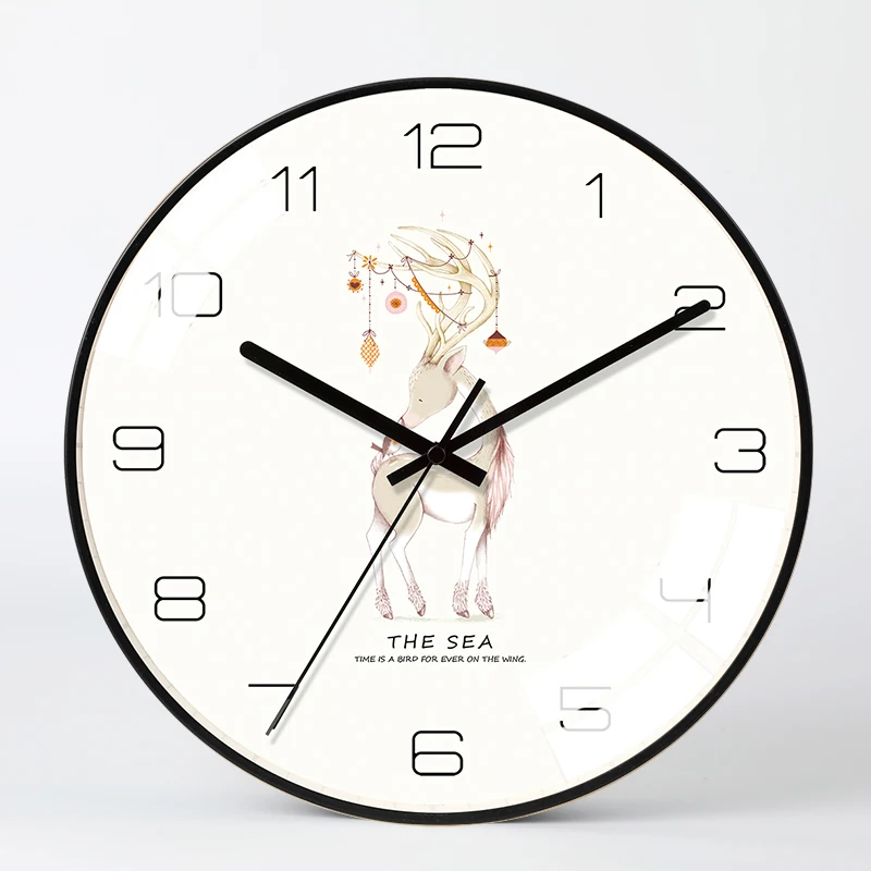 Желтые настенные часы в скандинавском стиле современный минималистичный дизайн