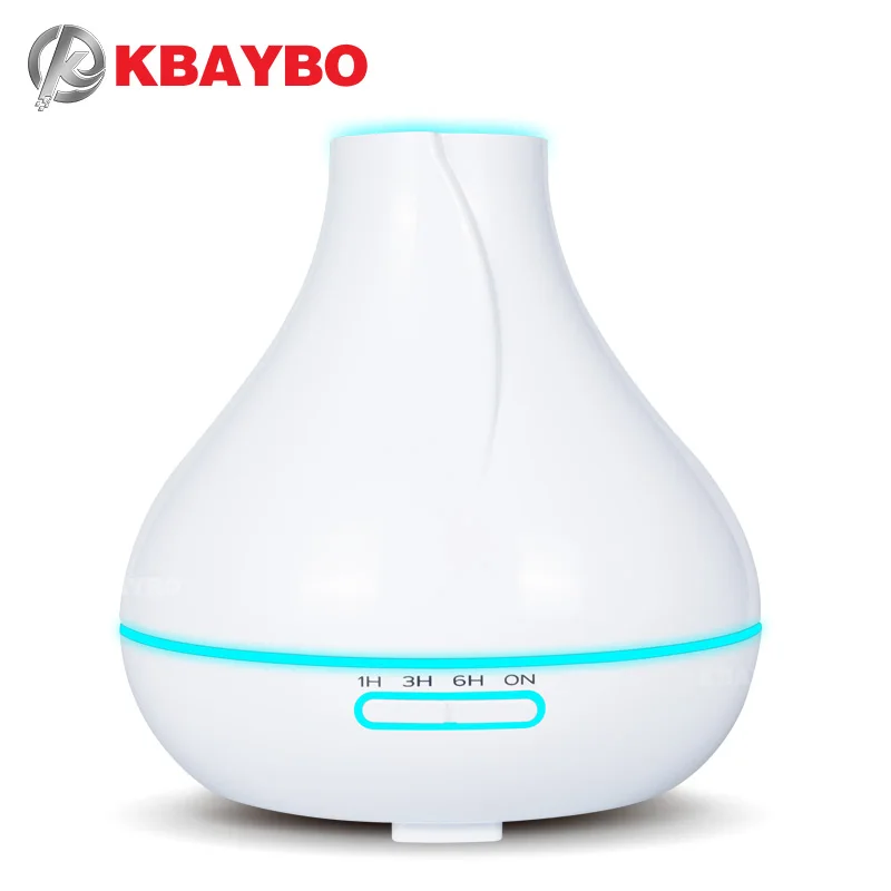 KBAYBO, 400 мл, плоский капельный увлажнитель, эфирное масло, арома-диффузор, белый вариант, ароматерапия, 7 цветов, светодиодный, для дома, спальни