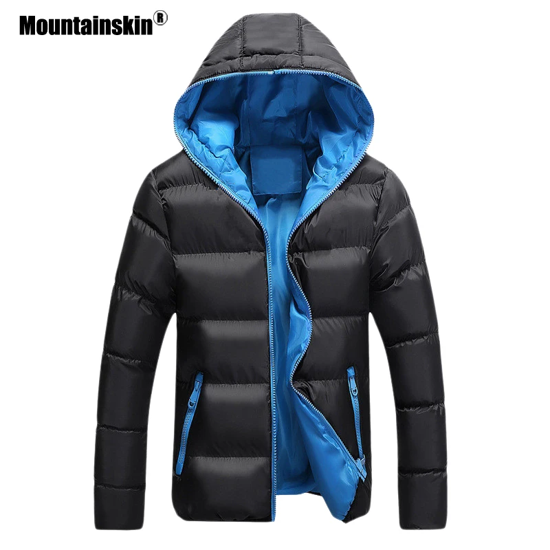 Мужская стеганая куртка Mountainskin черная Повседневная приталенная на молнии с