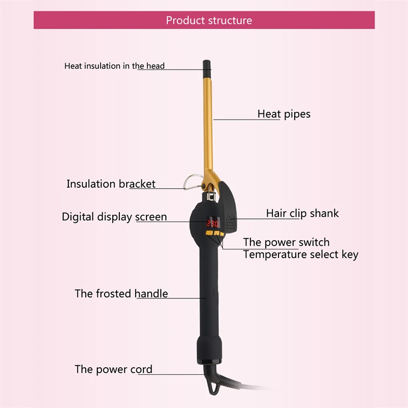Щипцы для завивки волос керамические 9 мм с ЖК-экраном | Красота и здоровье
